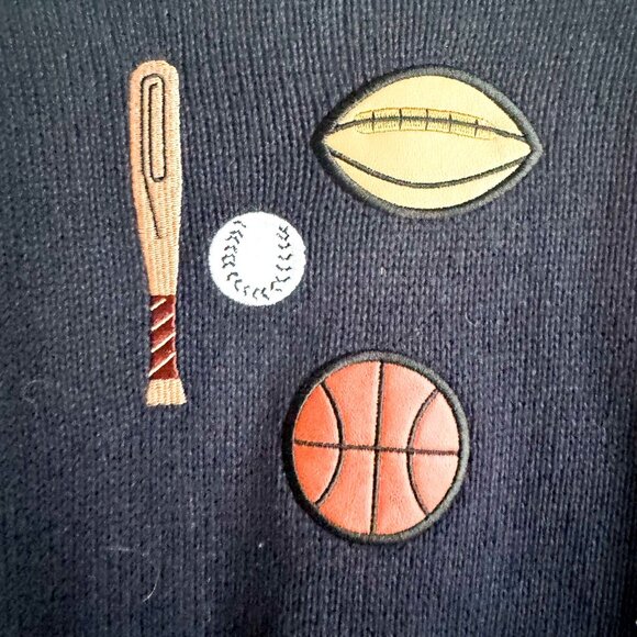 Christopher & Banks Vintage Football Theme Embroidered Cardigan L - Picture 8 of 8
